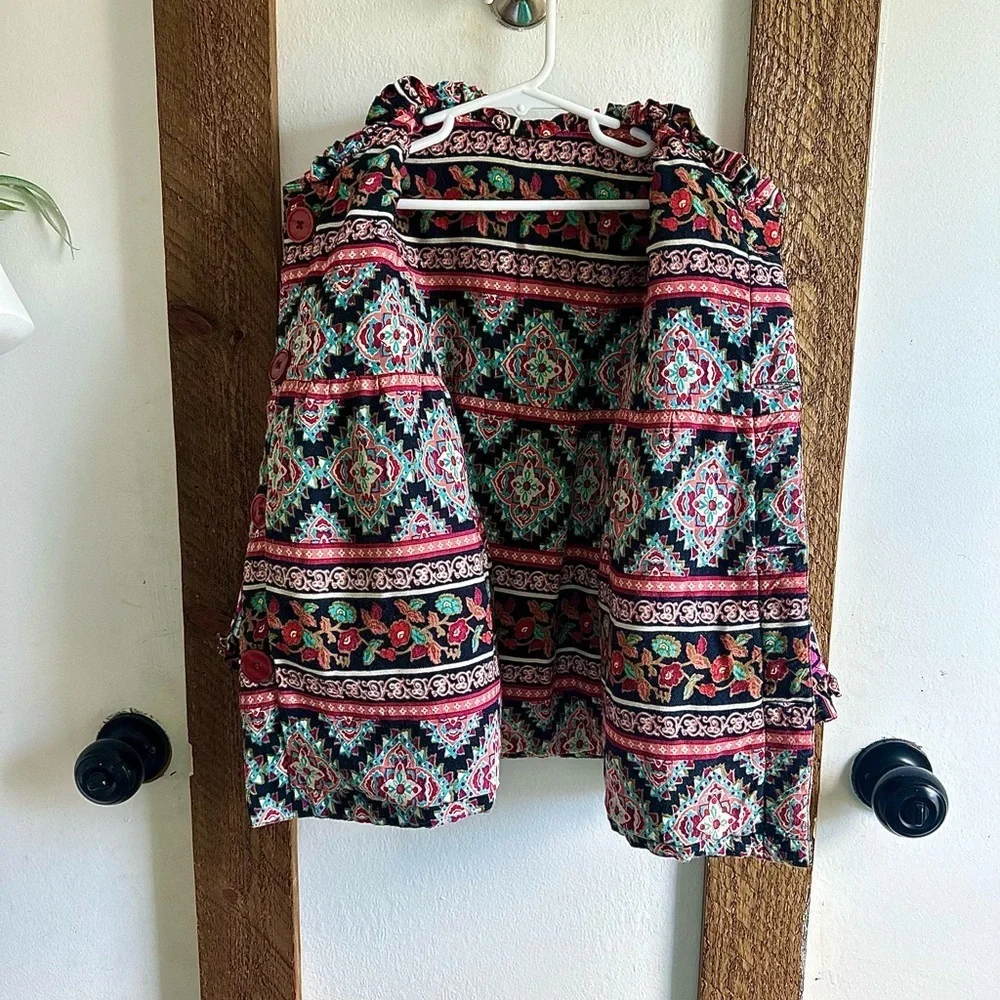Girls Ethnic Boho Vintage Reversible Jacket size 7